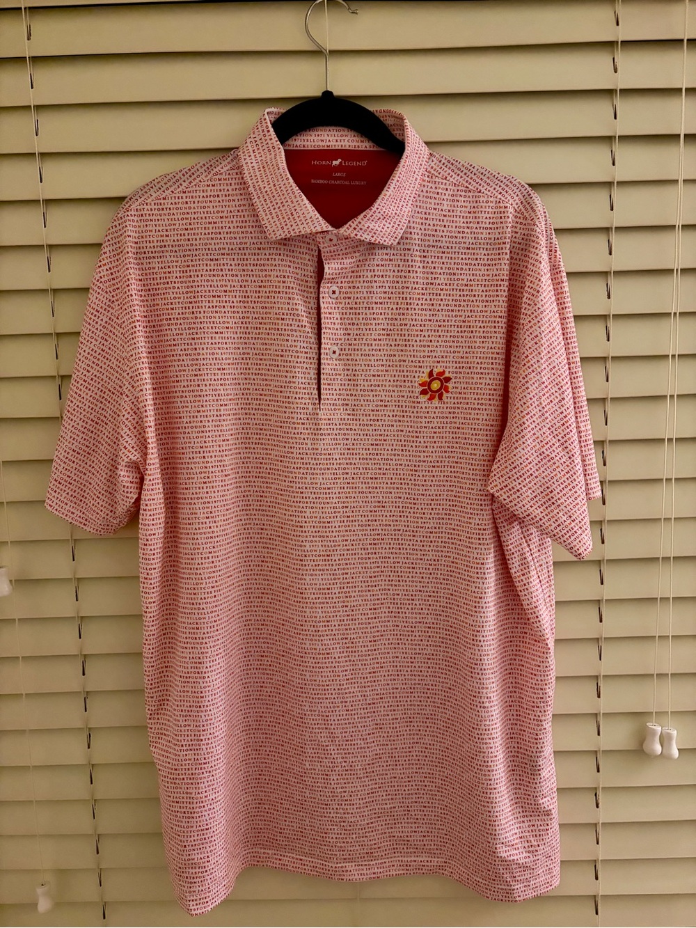 Horn Legend Yellow Jacket Printed Performance Polo with Sun Embroidery